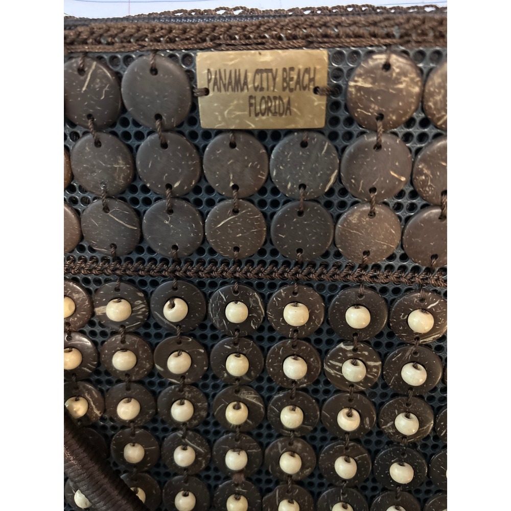 Panama City Beach Florida‎ Coconut Shell Beaded Tote Bag Beach Vacation - Picture 3 of 6